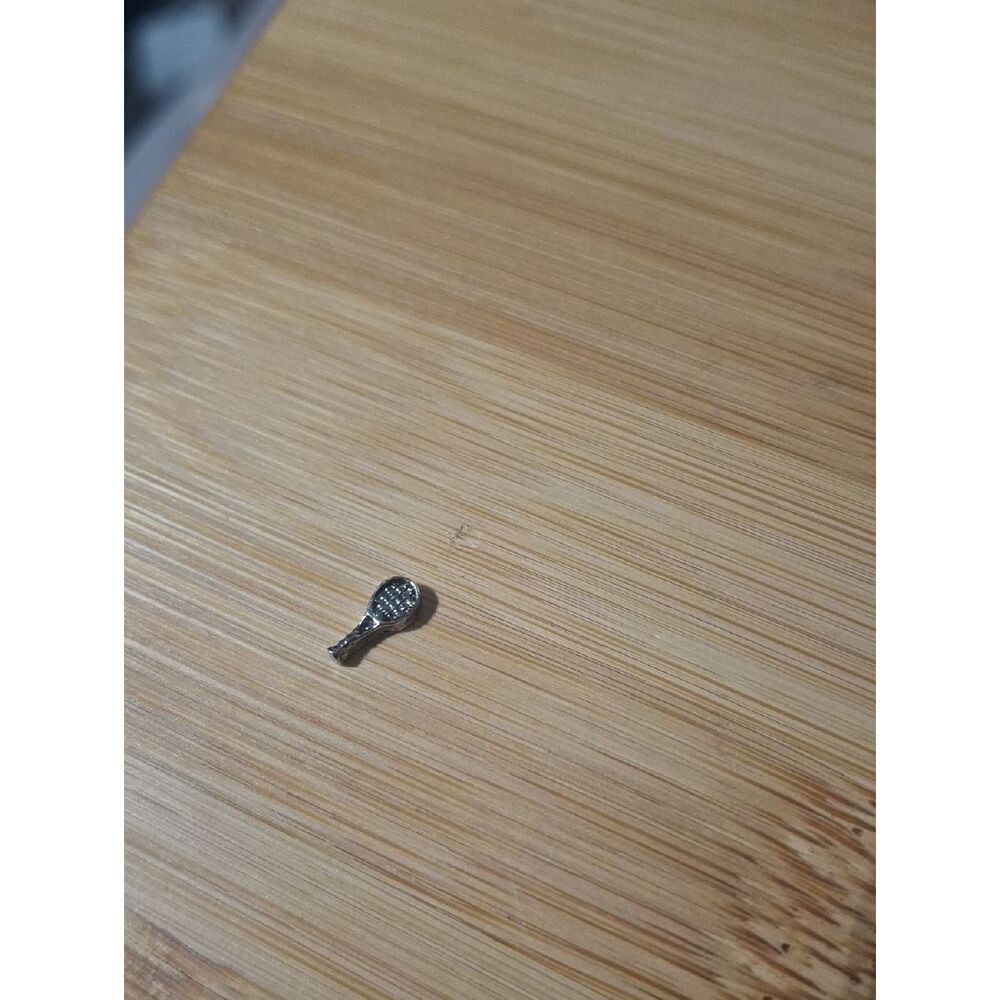Silver-Tone Tennis Racquet Charm For Floating Lockets